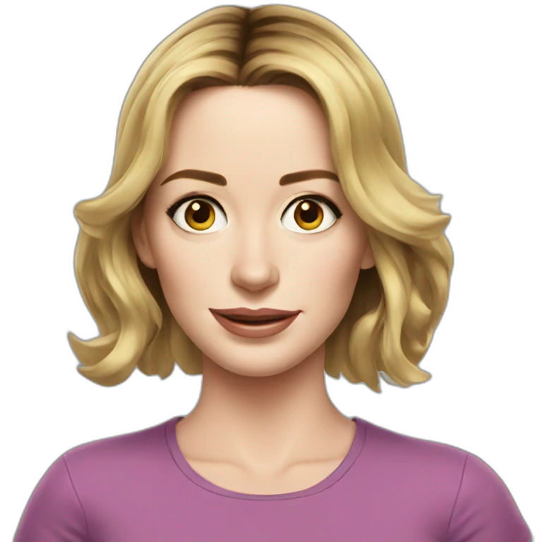 emily blunt cartoon wearing tee emoji