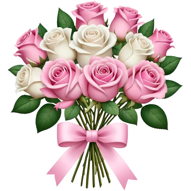pink white roses bouquet  emoji