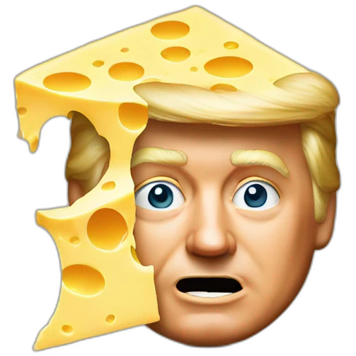 trump with cheese on his face emoji
