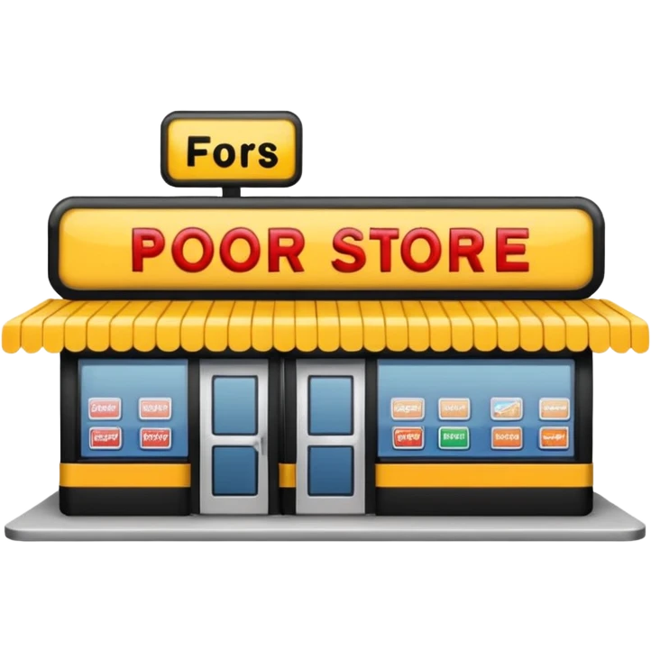 Convenience store named poor store and more emoji