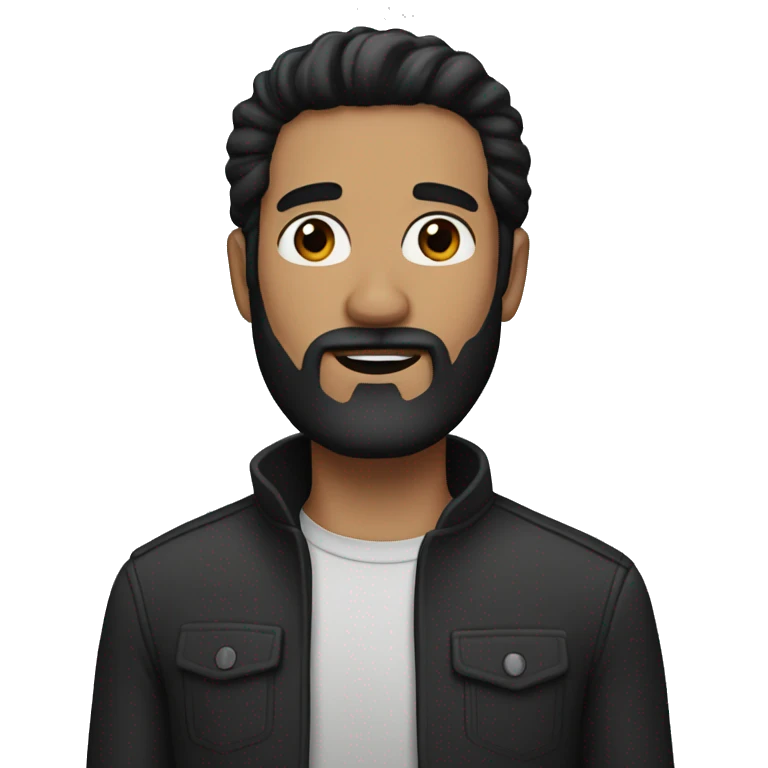 man with black hair and black beard emoji