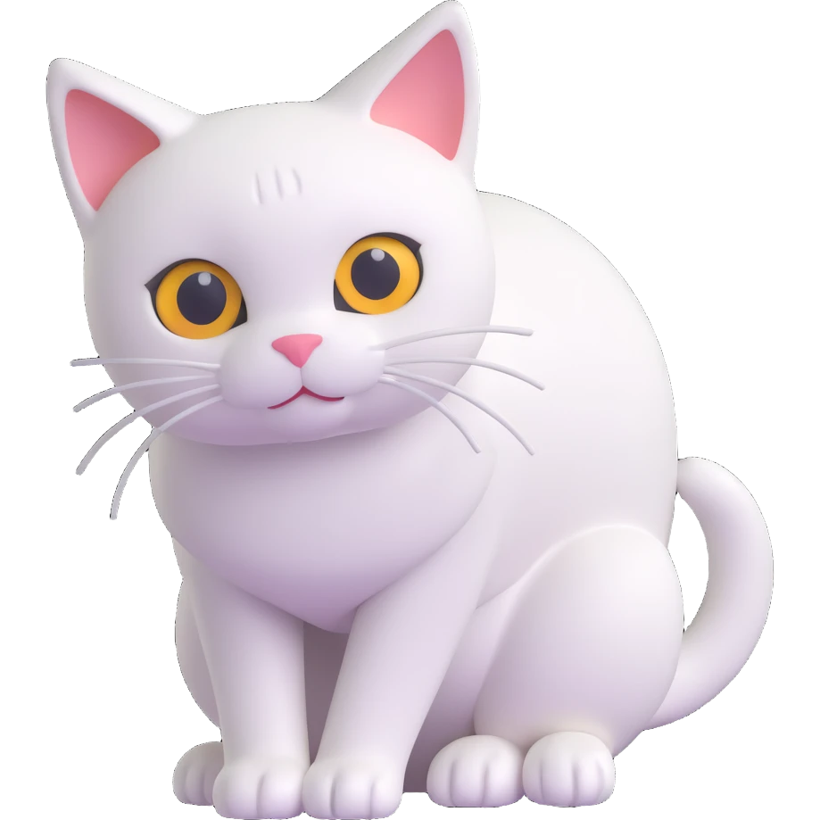 cute white cat emoji