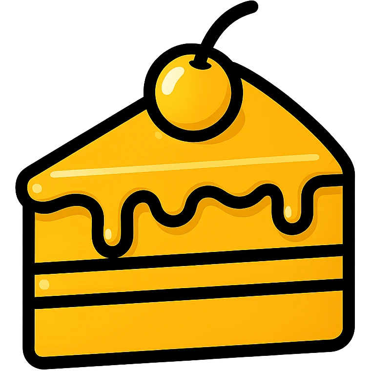 Make the cake appear even more golden and shiny, with enhanced golden highlights emoji