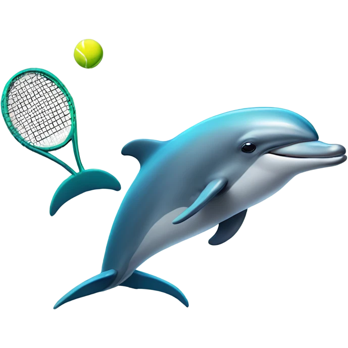 Dolphin playing tennis emoji