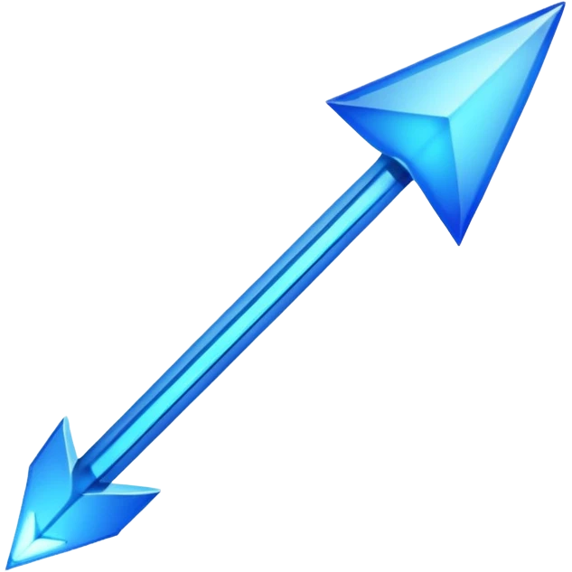 blue glowing arrow with one head bold body emoji