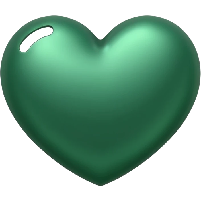 heart with a metallic green finish emoji