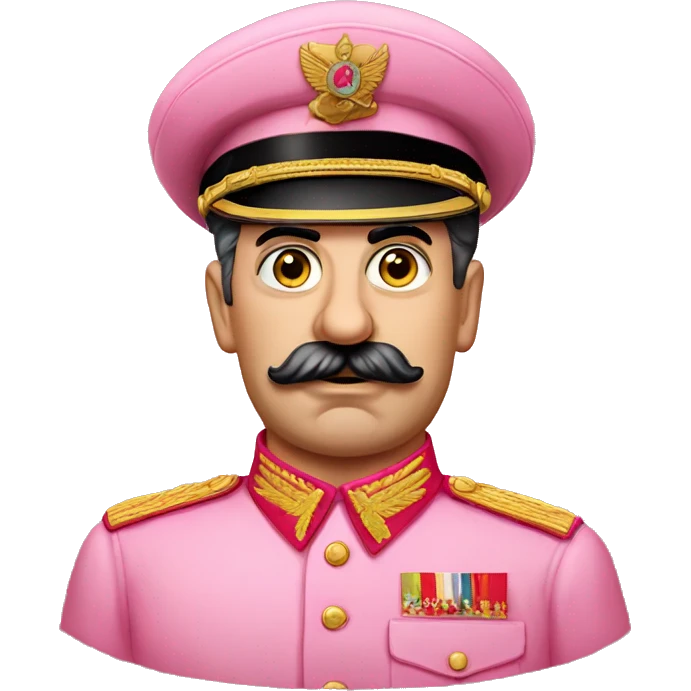 Joseph Stalin dressed in a pink dress emoji