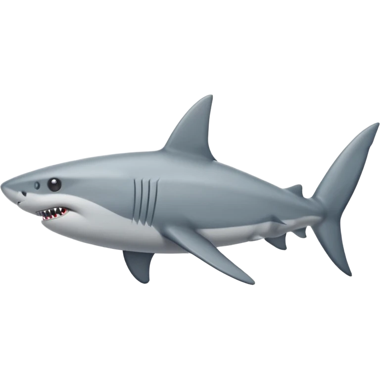 side view of shark body with a cat face emoji