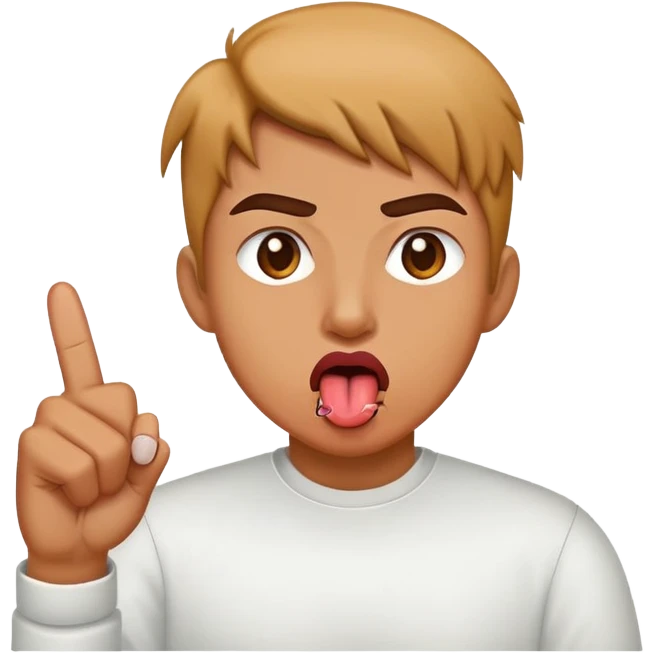 tongue out and middle finger emoji