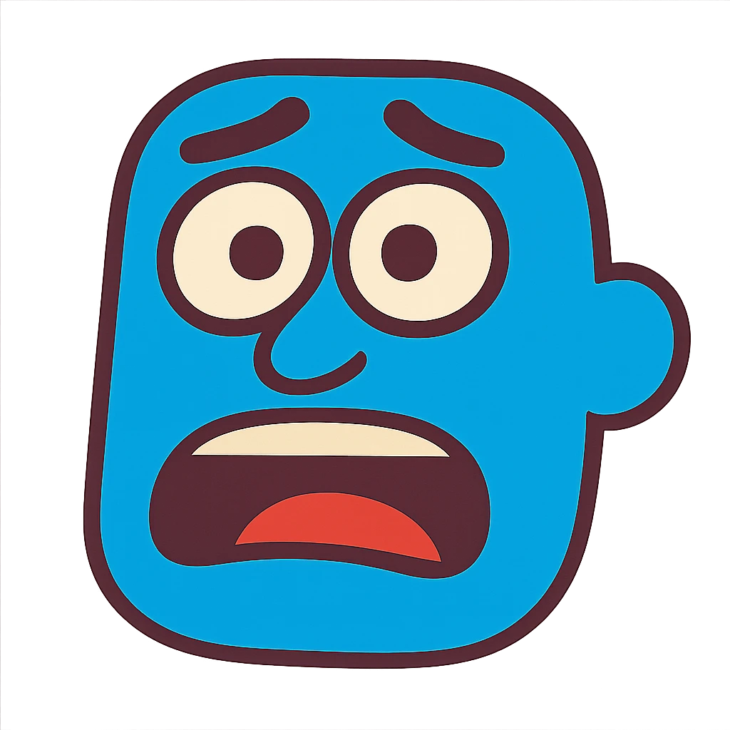 stupid blue face emoji