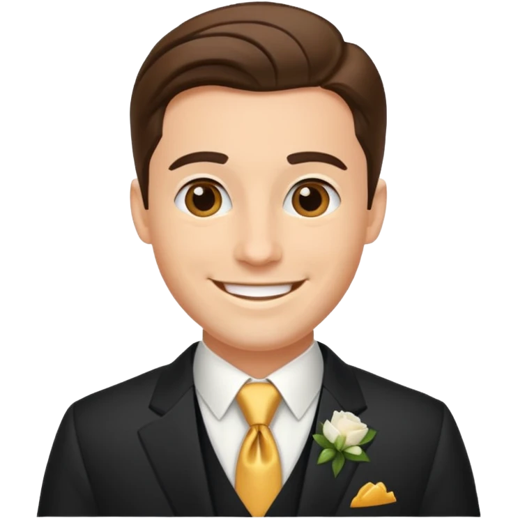 American groom, traditional, culture of american, smiley on face. emoji