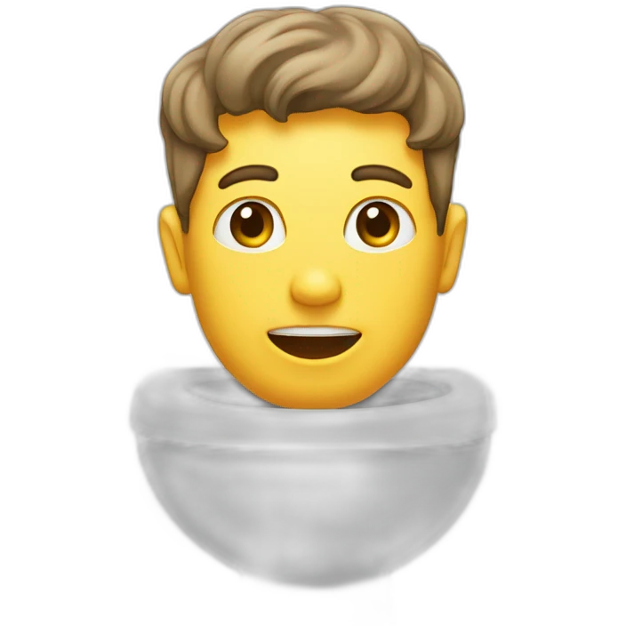 male head and neck sticking out of a toliet emoji