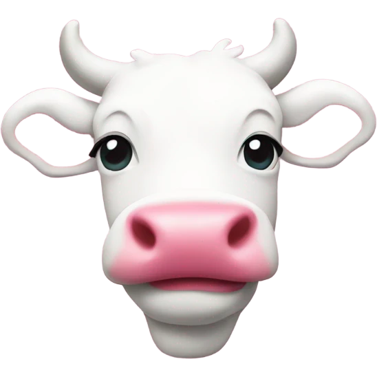 White heart with pink cow prints emoji