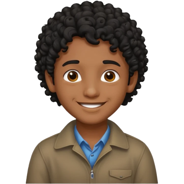 Indian boy with curly hair emoji