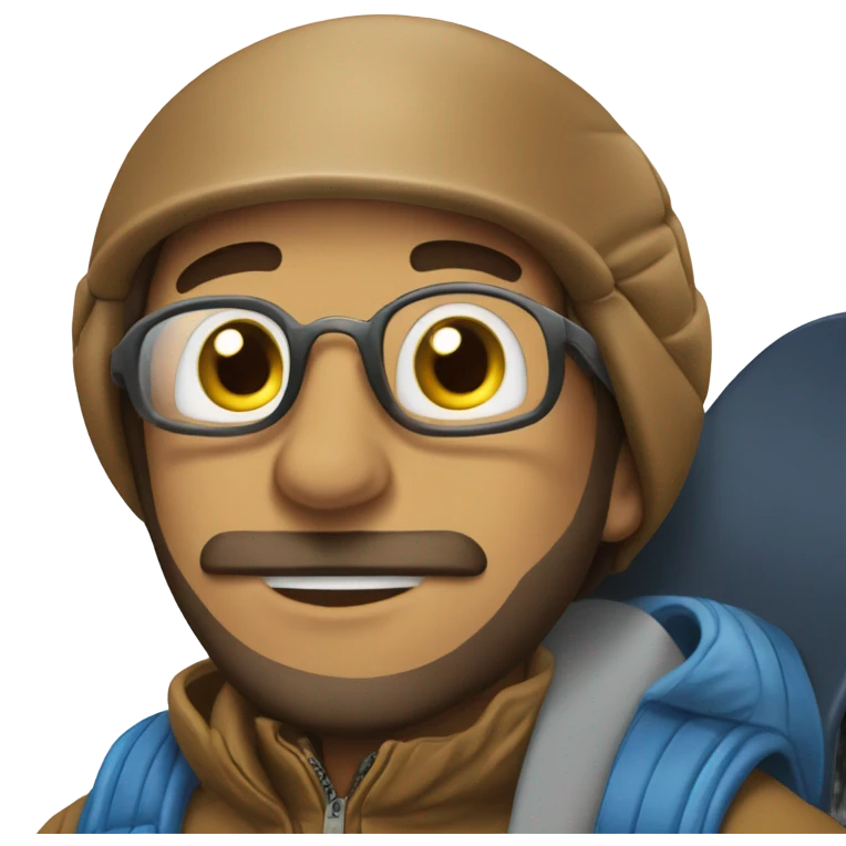 Jewish man snowboarding emoji