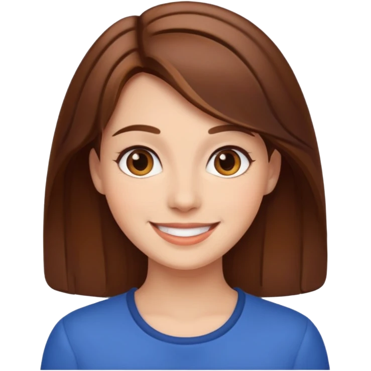 smiling women with brown hair emoji