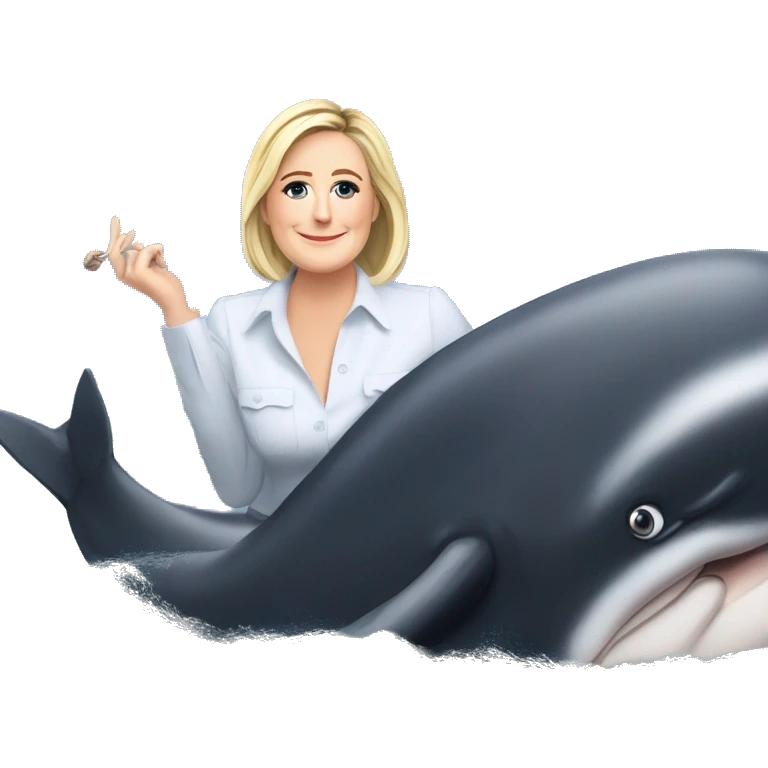 Marine le pen sur une baleine emoji
