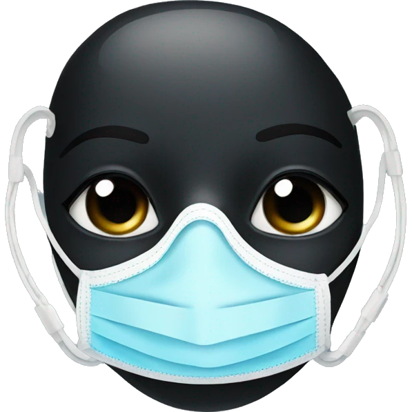 Black swan wearing a CPAP mask emoji