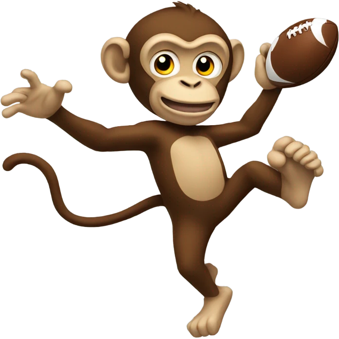 Monkey kicking football emoji