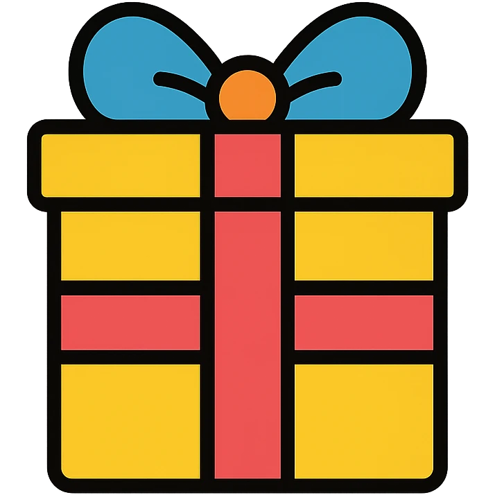 colored gift box with ribbon icon emoji