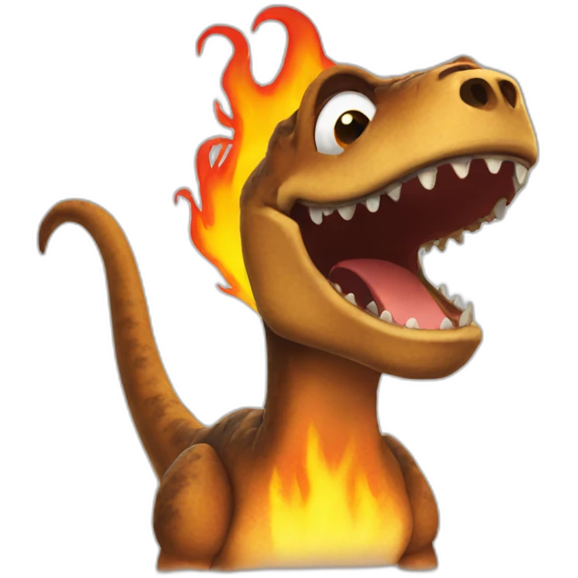 this is fine fire meme trex emoji