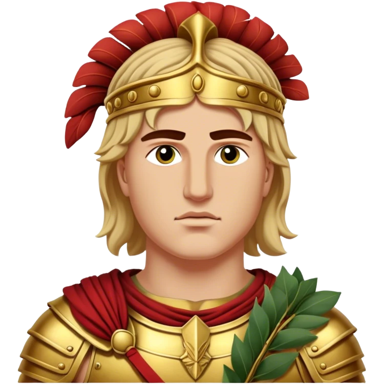 Cinematic Realistic portrait of Alexander the Great, depicted with photorealistic detail as a commanding historical conqueror, featuring sharp, lifelike facial features, meticulously rendered ancient Macedonian armor, and a laurel wreath, illuminated by natural, dramatic lighting that highlights his youthful determination and legendary presence. emoji