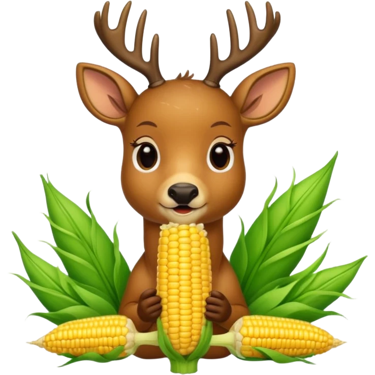 Deer eating corn on the cob emoji