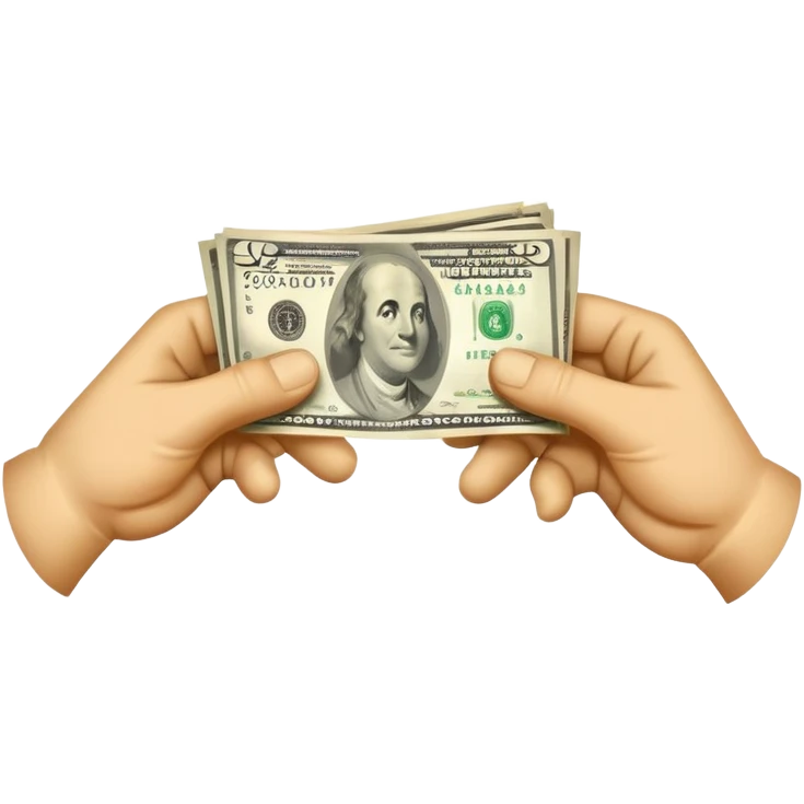 money being passed from one hand to another hand emoji