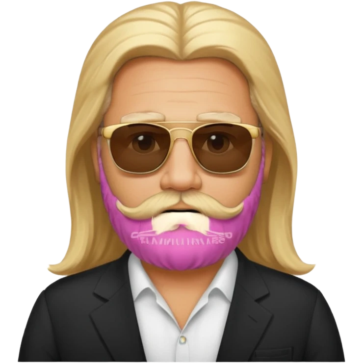 fat male blond long hair agent with three-day-beard in egypt with pyramid. emoji