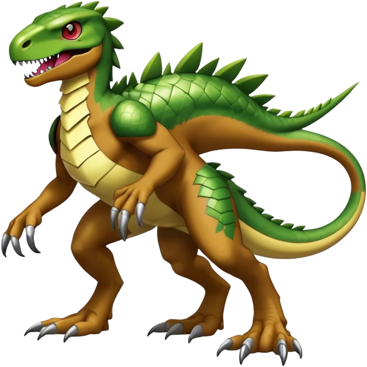  Cool Edgy Shiny Digimon-Fakemon-Raptor-Reptile full body emoji