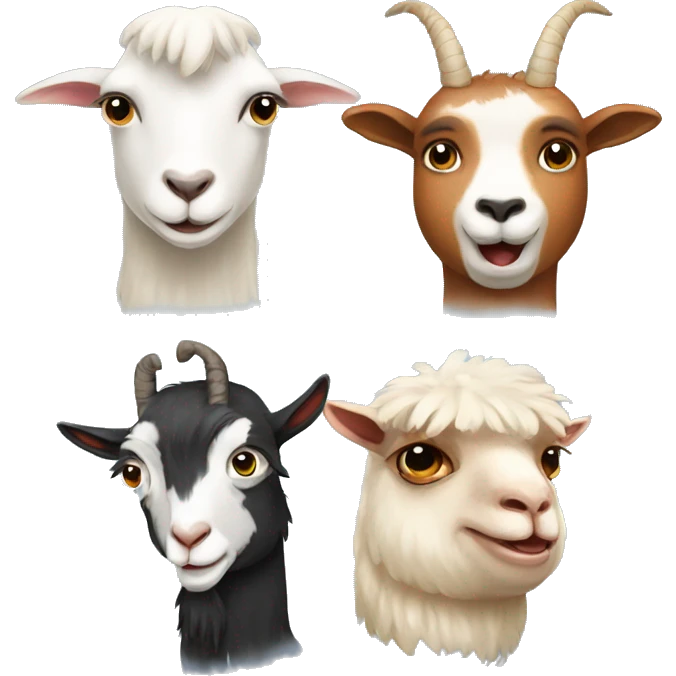 Goat, alpaca and goose emoji