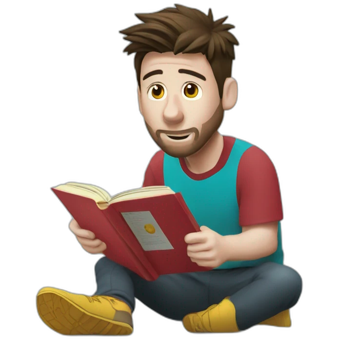 messi leyendo un libro emoji
