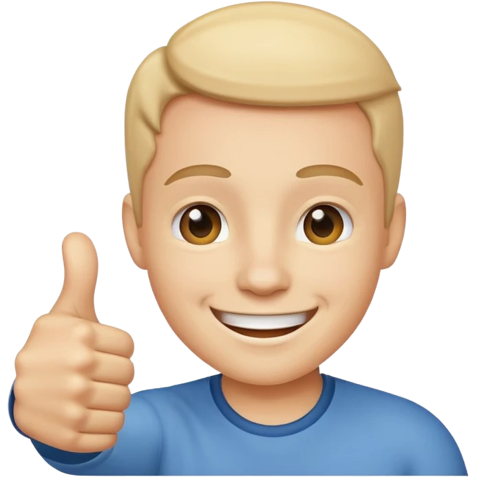 A thumbs up smiling face  emoji