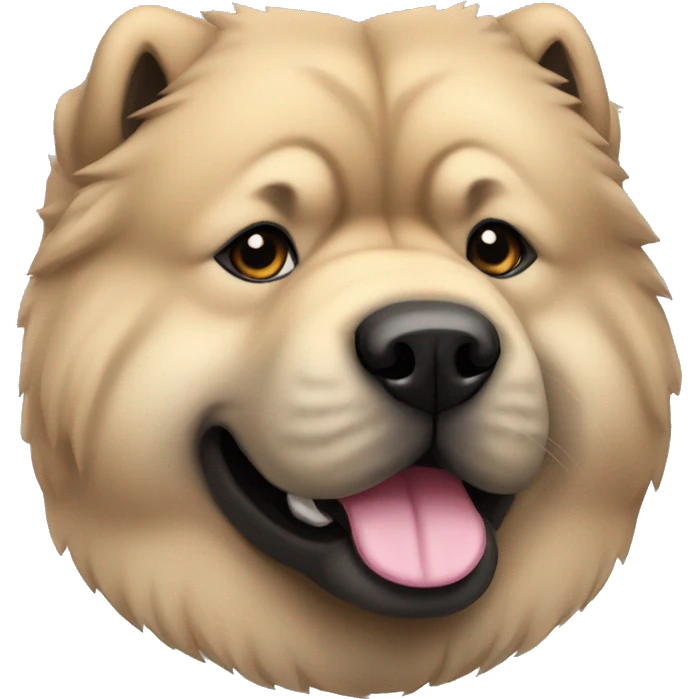 Beige grey chow-chow black muzzle emoji