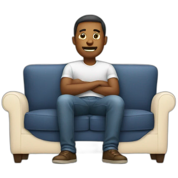 man sitting in couch emoji