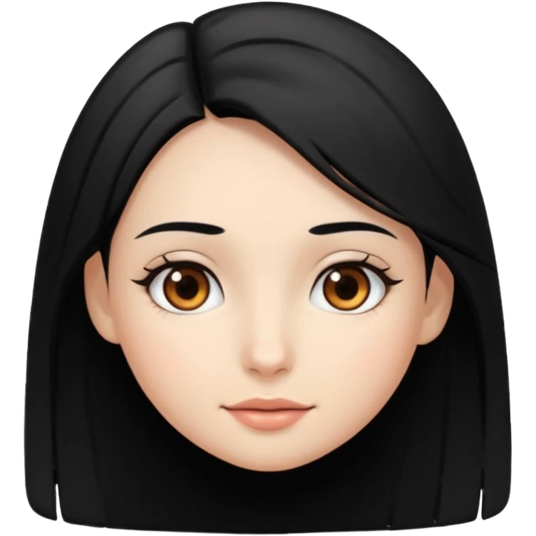 девушка с черными волосами с расслабленным лицом emoji