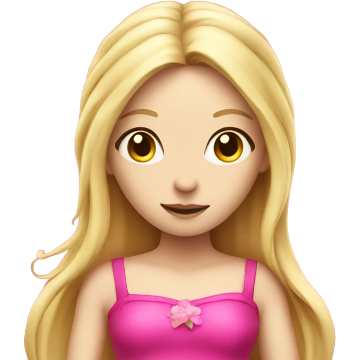 Fairy with a want and a hot pink dress on with long blond hair and pale skin  emoji