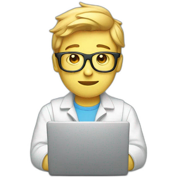 a glass boy who is a programmer with laptop emoji