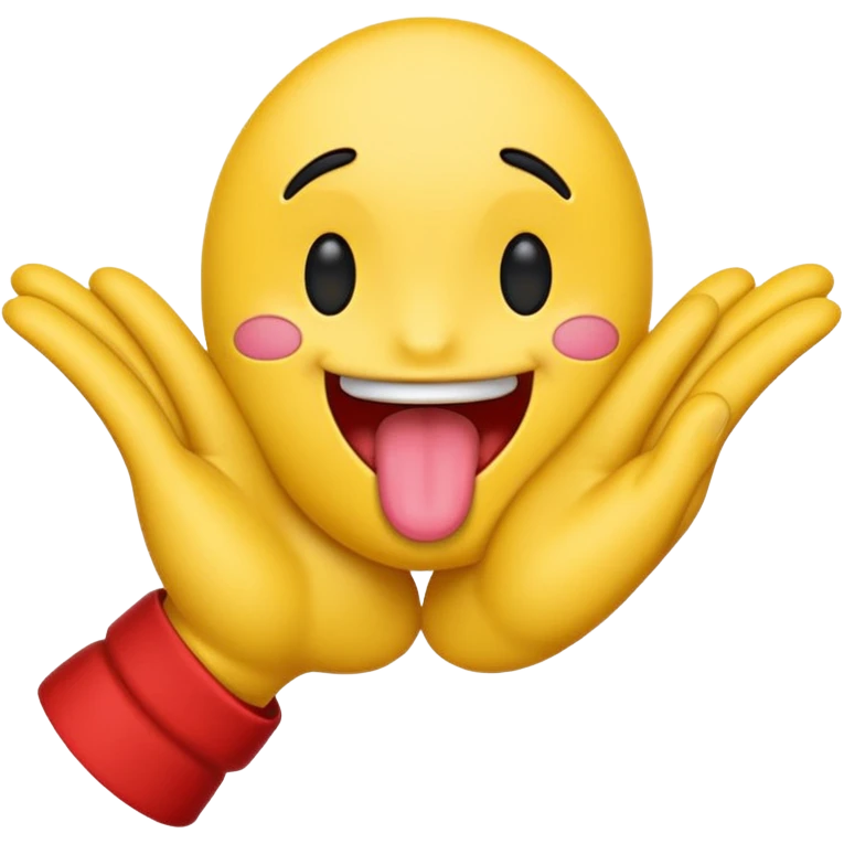Make an emoji with the tongue out and hands to the side  emoji