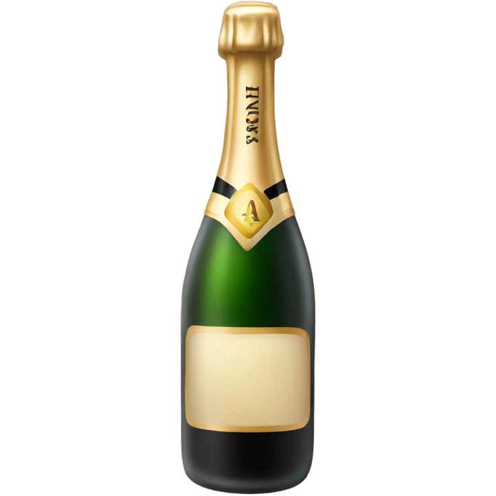 White champagne🍾 with a black bow on the top left corner emoji
