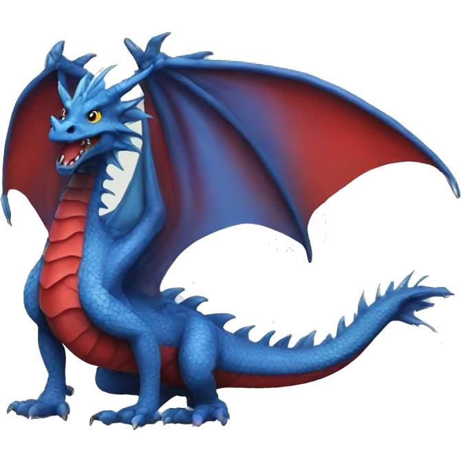blue dragon with red underbelly emoji