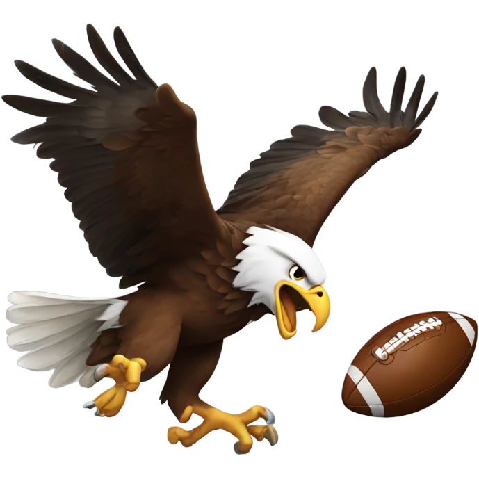 Eagle catching a football emoji