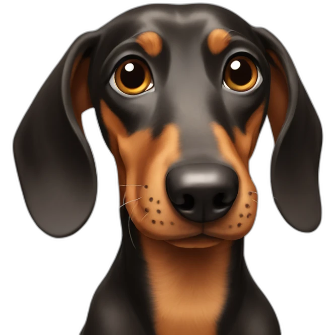 Dog head reality dachshund Looks to the left emoji