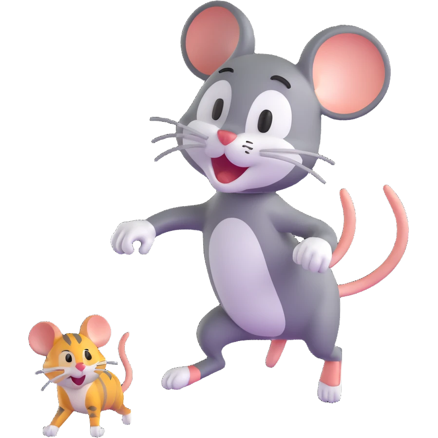 Tom cat chasing Jerry mouse emoji