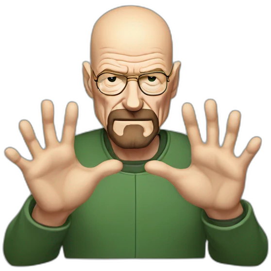 walter white making a heart symbol with his hands emoji