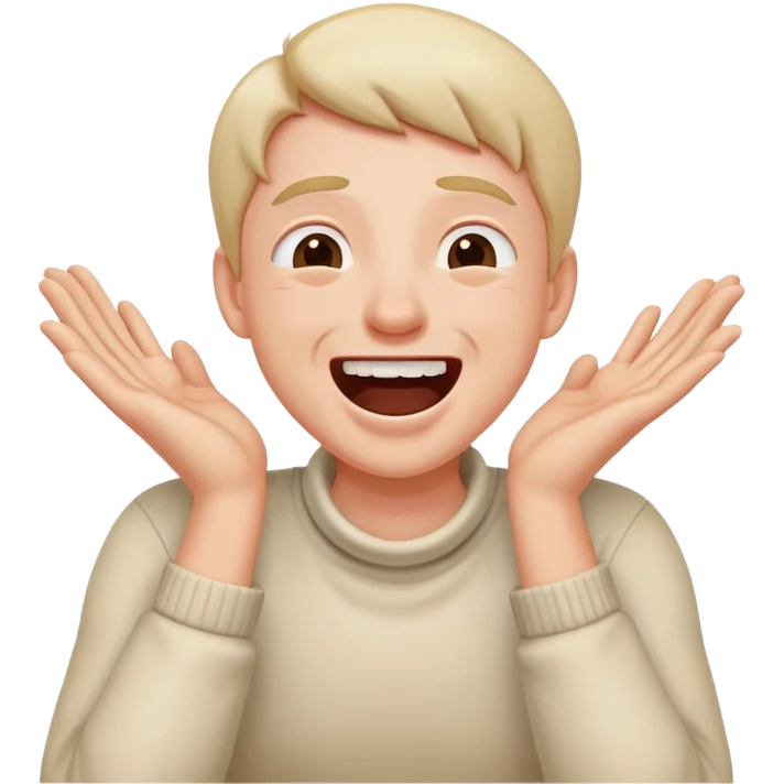 person chocking themself with their hands while laughing  emoji