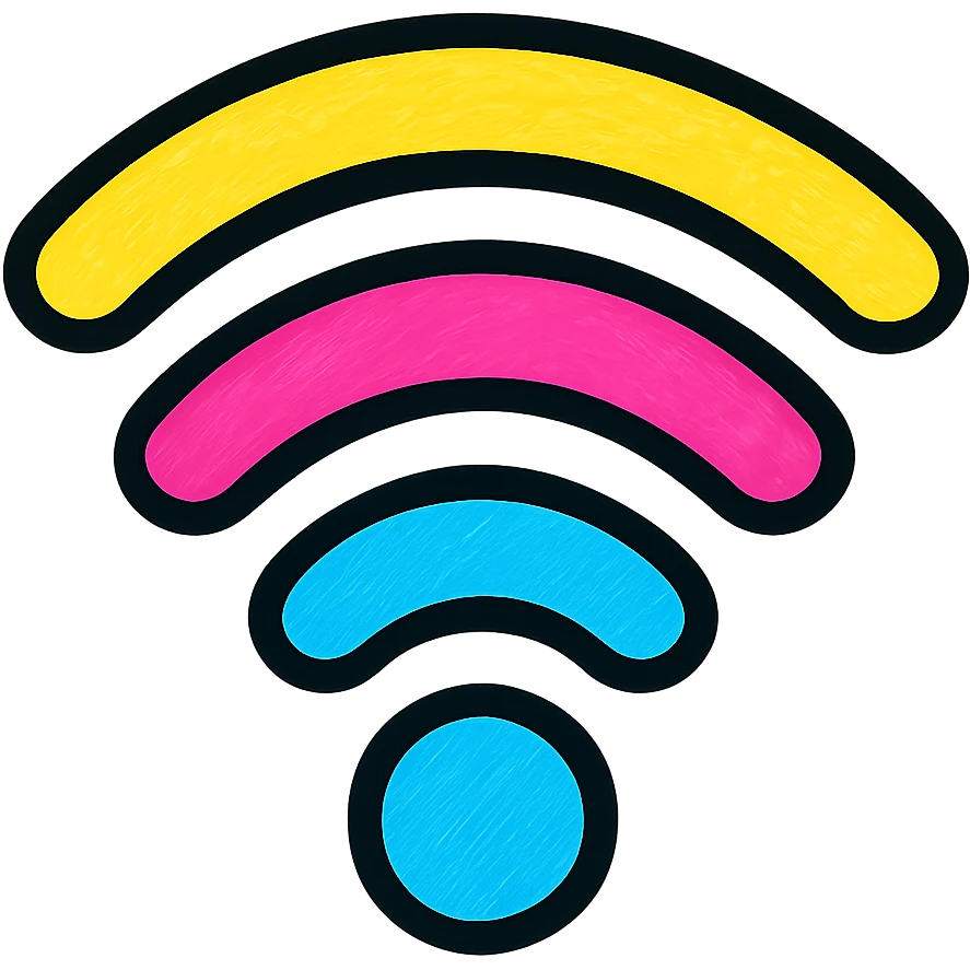 colorful wifi signal icon vibrant colors emoji