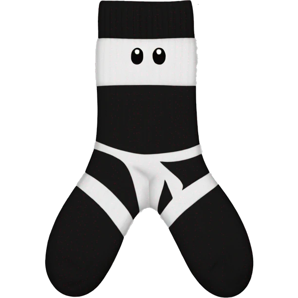  Plain Black  very long socks emoji