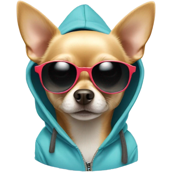 Chihuahua in hoodie and sunglasses  emoji