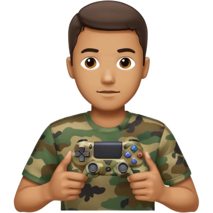  homme-avec-manette-ps4-camouflage not human emoji